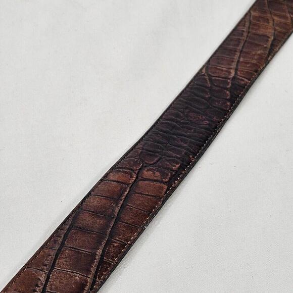 Bench Craft Mens Dress Belt Sz 36 Style 5138 Canada Crock Pattern Brown Leather - Picture 4 of 9